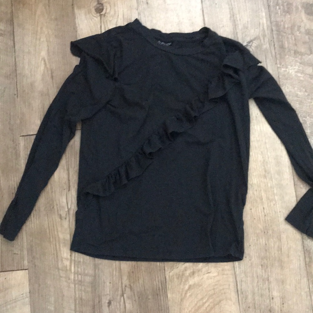 Black Long sleeve shirt topshop